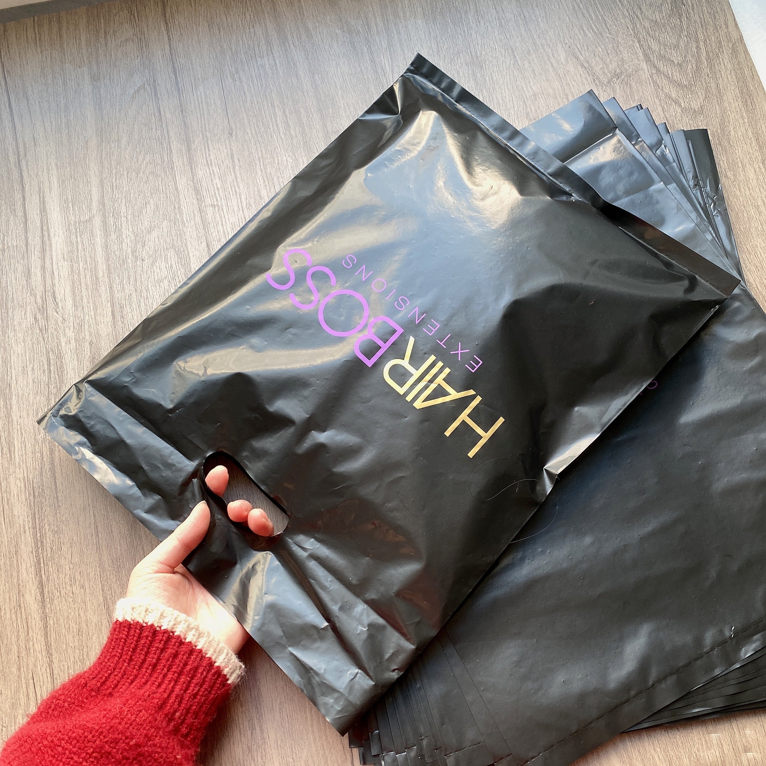 Wholesale Custom Plastic Bags With Logo Recyclable T-shirts Bag Die Cut Handle Groceries Business Promotion Shopping Bags