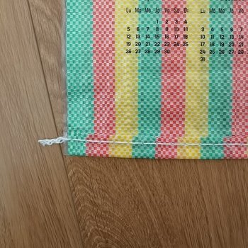 Plastic woven bag laminate punching handle shopping bags raffia bag with logo print