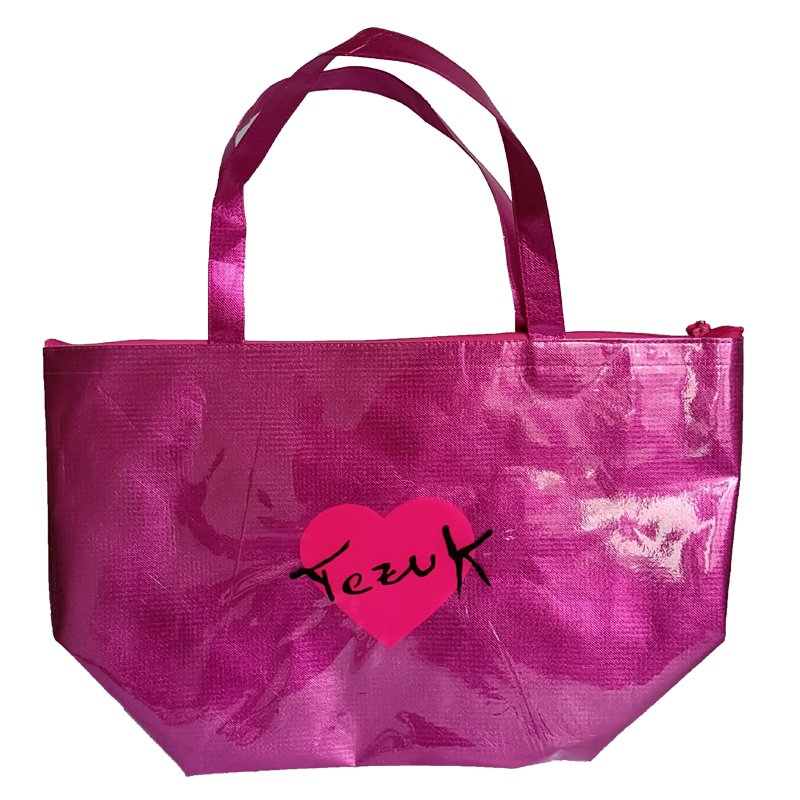 High quality lamination pink pp non woven fabric tote carrier laser shopping bag