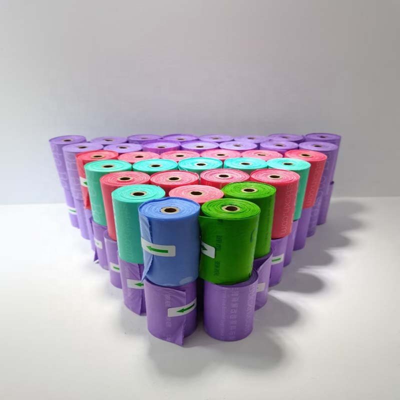 Home pet use eco-friendly high quality biodegradable PLA material dog poop bags rolls