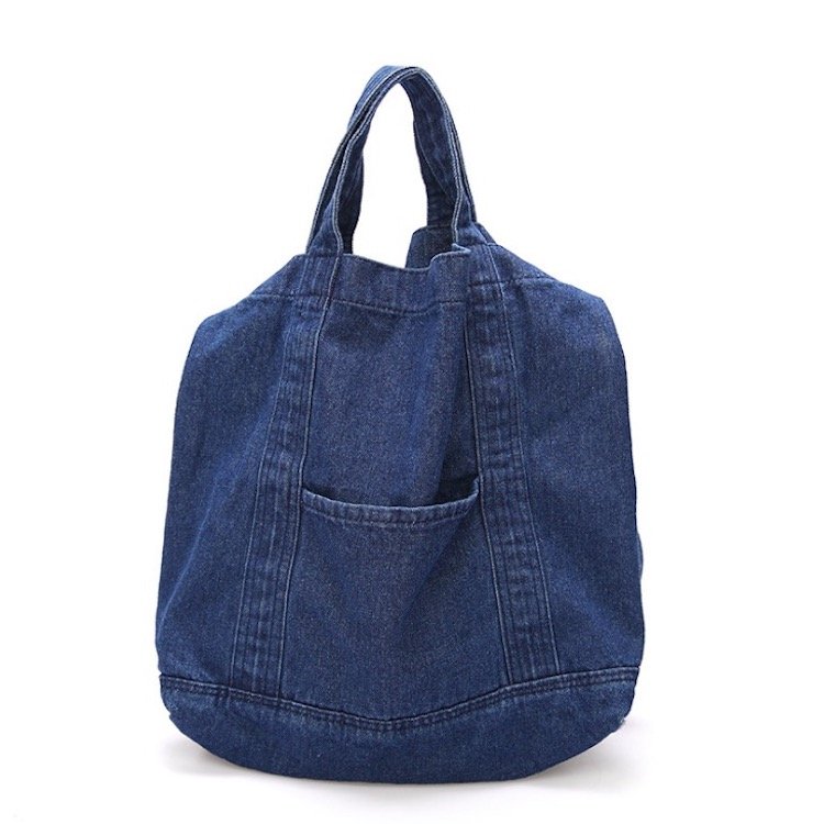 Womens Casual Denim Handbag Shoulder Bag Purse Soft Jeans Shopping Bag Large Capacity Tote Holes Bag