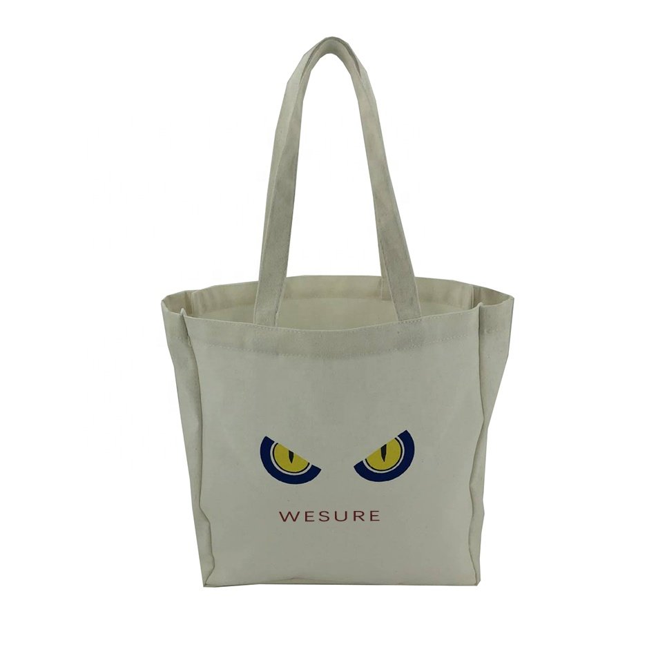 Custom Logo Size Printed Eco Friendly Recycled Reusable Plain Bulk Large Cotton Canvas Grocery Shopping Tote Bag