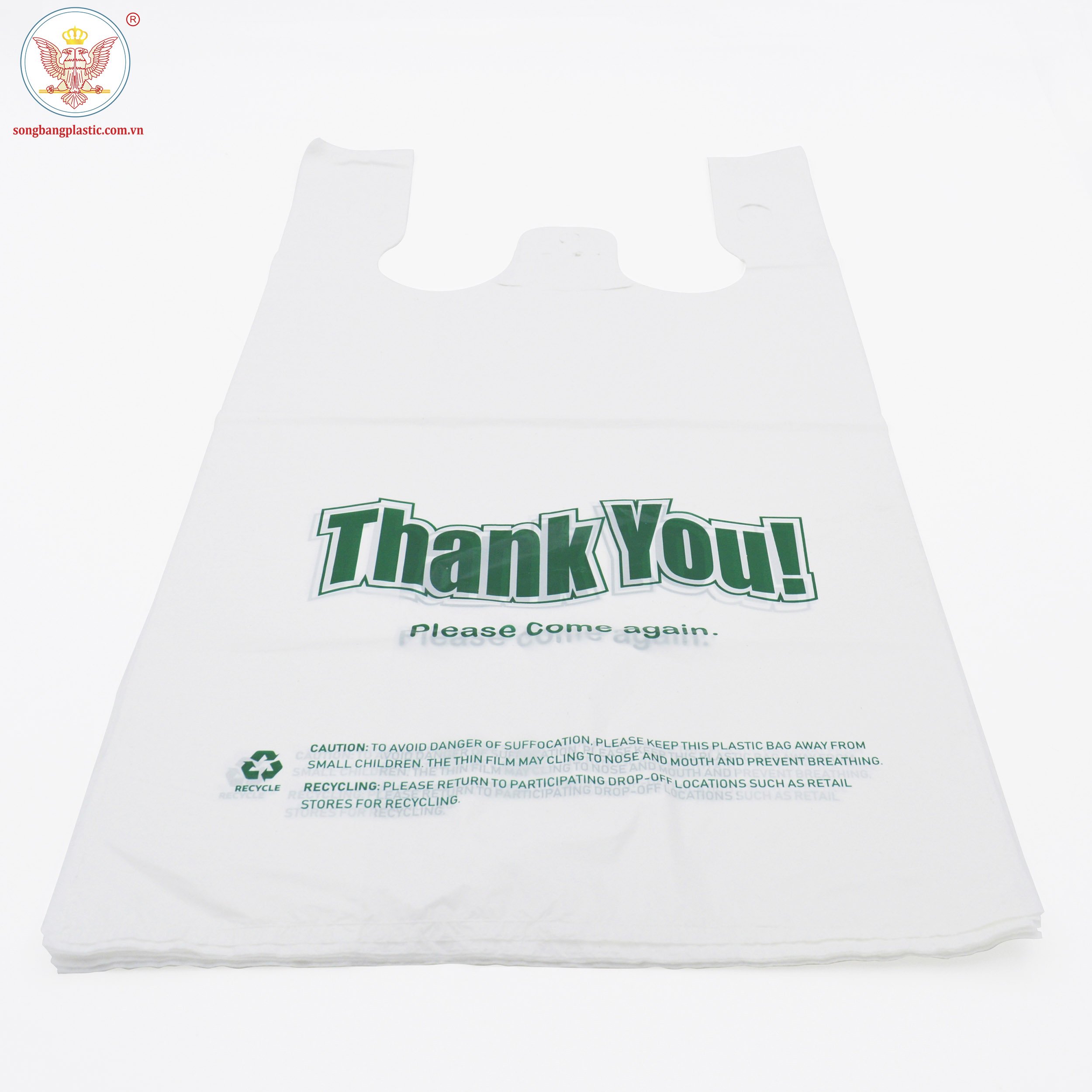 Custom Color Logo Printed Gravure PP & PE Plastic Thank You promotion T-shirt