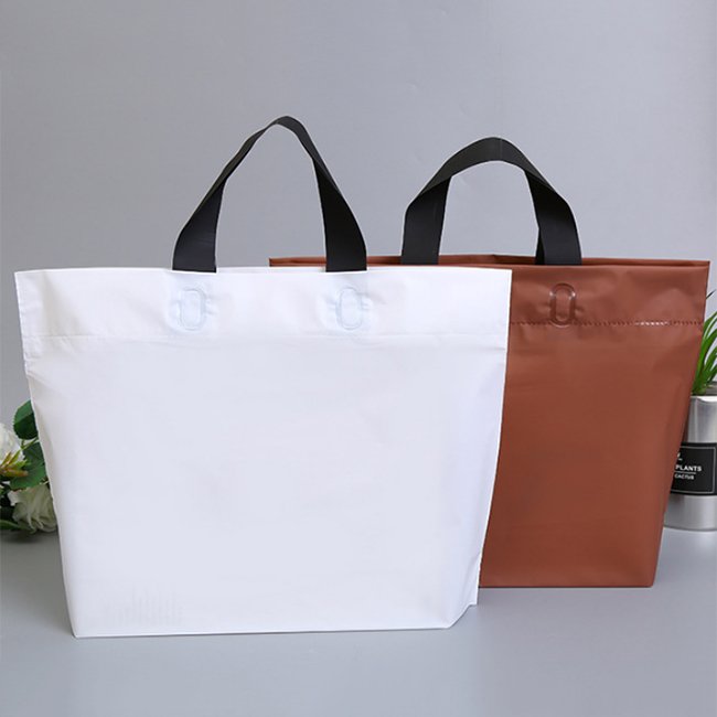 Factory Direct Merchandise Reusable Plastic Bags Boutique Retail Shopping Bags Small Business Bag With Handle