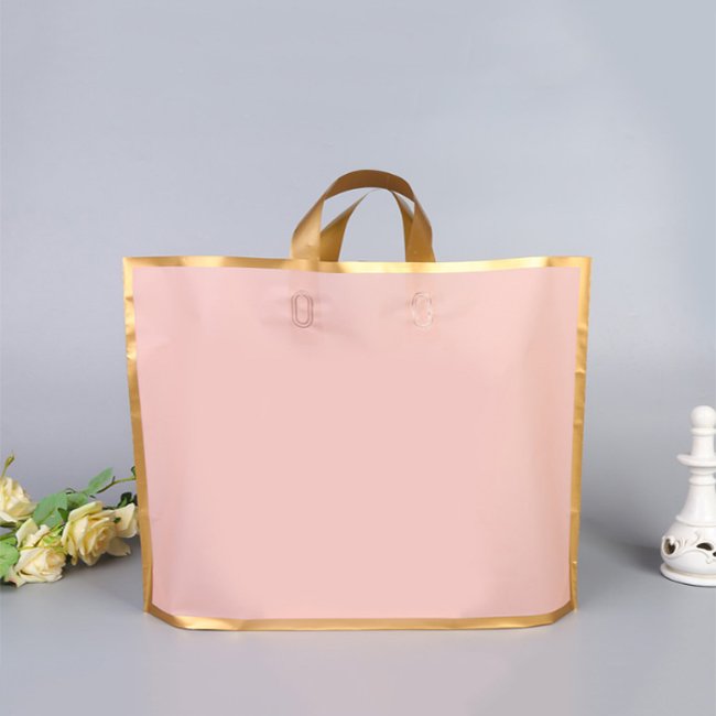 Factory Direct Merchandise Reusable Plastic Bags Boutique Retail Shopping Bags Small Business Bag With Handle