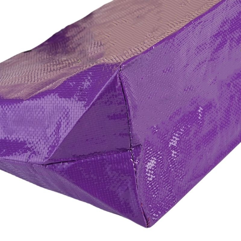 Eco Button Design Pp Grocery Shopping Bags Custom Laminated Purple Pp Woven Bags Recycled With Handle Letter Pattern