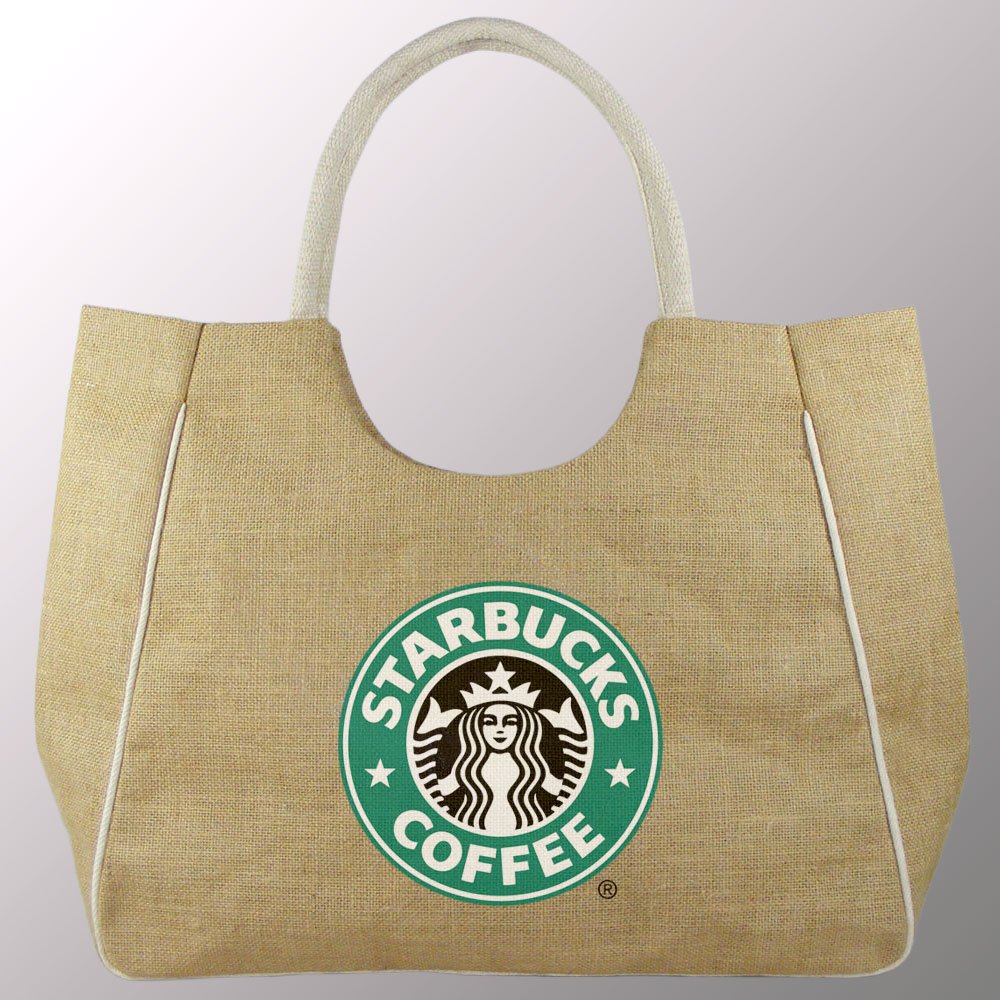 custom print jute beach bag with cotton web handles with rope inside new style jute shopping promotion bag logo artwork print