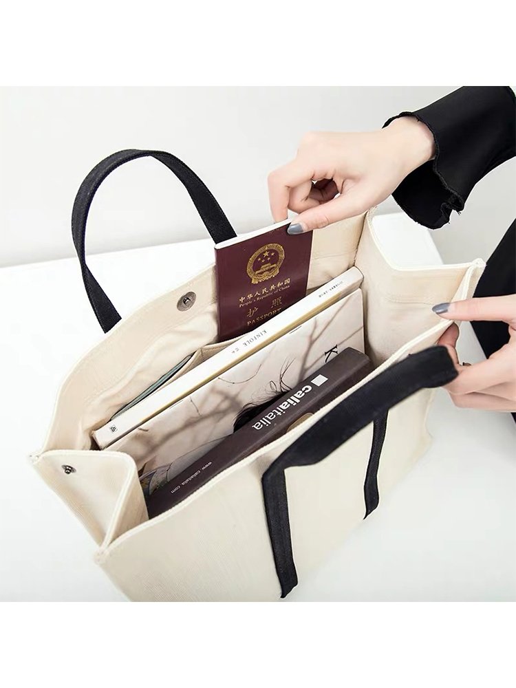 Eco-friendly leisure shopping bag interior multi-pocket pocket magnetic buckle design sturdy carry