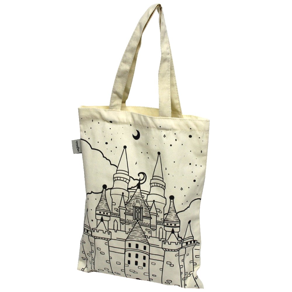 Customized Line Drawing Pattern Stylish Durable Daily Use Shopping Bags with Handle Tote Bag Cotton