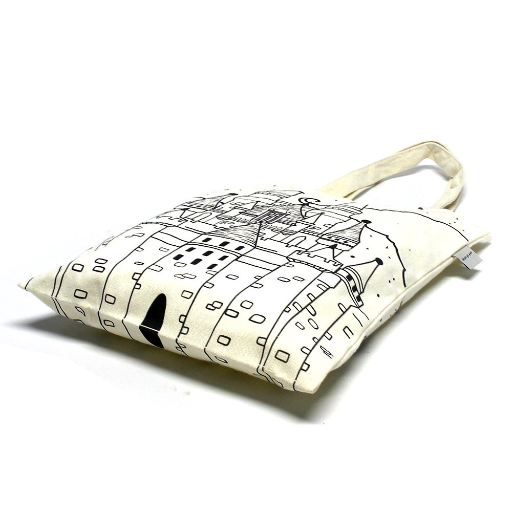 Customized Line Drawing Pattern Stylish Durable Daily Use Shopping Bags with Handle Tote Bag Cotton