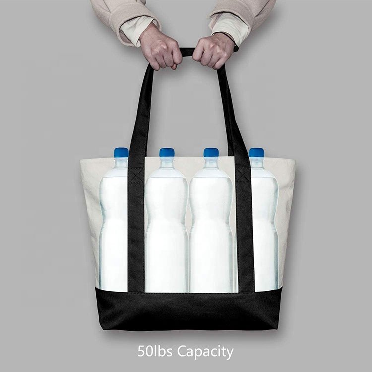 Blank custom logo printed tote bag light weight girl book bags daily eco-friendly cotton canvas tote shoulder shopping bag