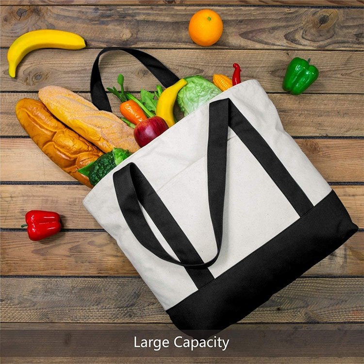 Blank custom logo printed tote bag light weight girl book bags daily eco-friendly cotton canvas tote shoulder shopping bag