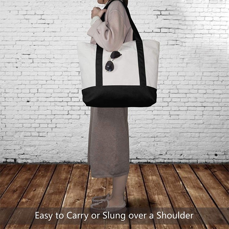 Blank custom logo printed tote bag light weight girl book bags daily eco-friendly cotton canvas tote shoulder shopping bag