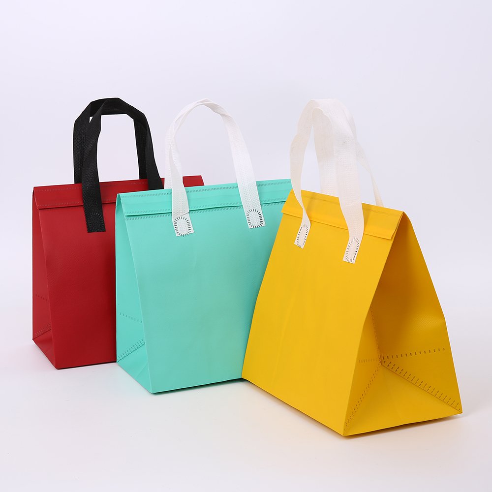 Custom Logo Reusable PP Non-Woven Thermal Insulation portable food delivery Lunch Bag or catering takeaway cooler bag