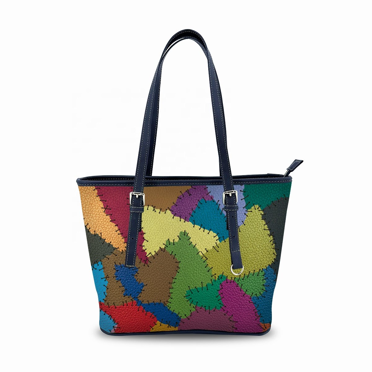 Designer Personalised Tote Bag Mosaic Pattern Leather Wholesale Designer Handbags Reusable Tote Shopping Bag