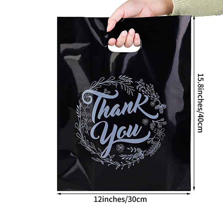PE Plastic Packaging Bag With Handle,Custom Die Cut Gift Shopping Plastic Bag