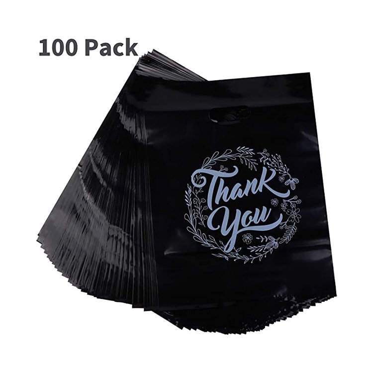 PE Plastic Packaging Bag With Handle,Custom Die Cut Gift Shopping Plastic Bag