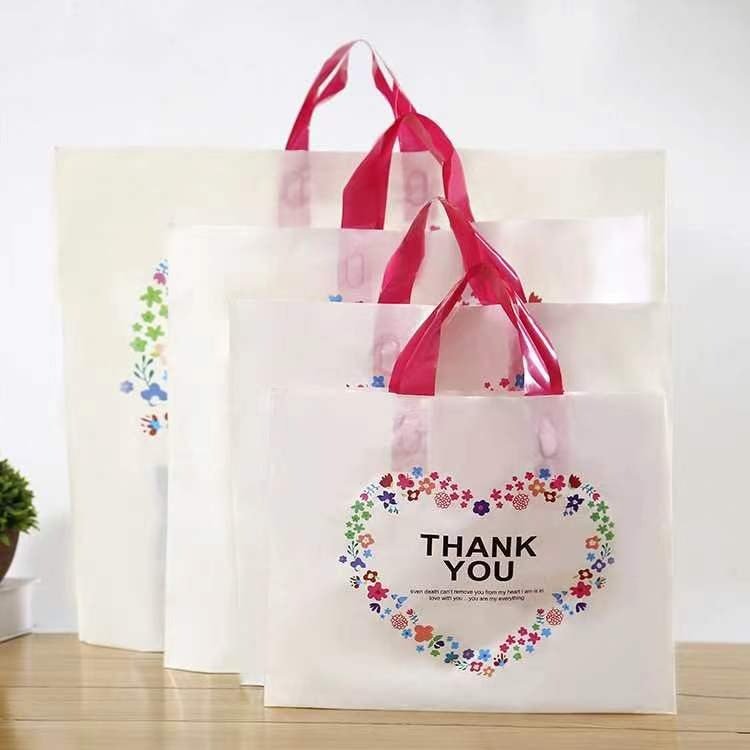 Thank You Flowered Fashion Clothing Store Shopping Bags Spot Wholesale Thank You For Carrying Plastic Bags Customized logo