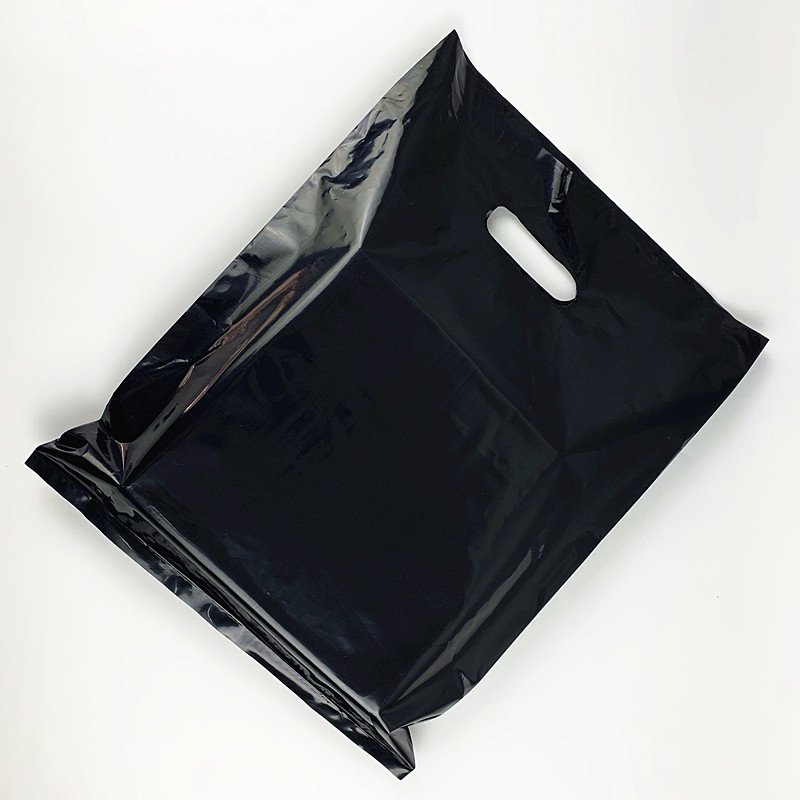 Yiwu Factory Wholesale Black Plastic Shopping Bag Pure Black Clothing Store Gift Packaging Bag with Custom Logo for Underwear