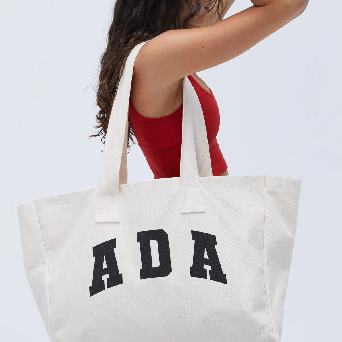 Canvas Tote Shopping Bag Active Lifestyle Large Capacity Custom Printed Logo Tote Bag for Women Gym Sporty