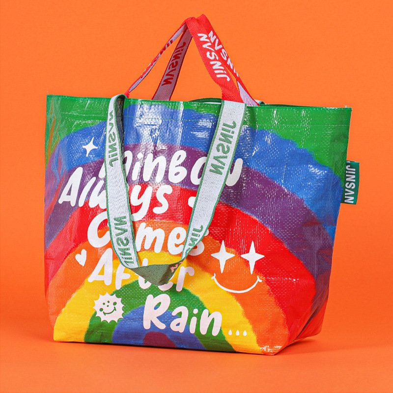 Free Stock Sample Hot Sale Custom Printed PP Woven Tote Bags Recycle Reusable Waterproof Shopping Bag