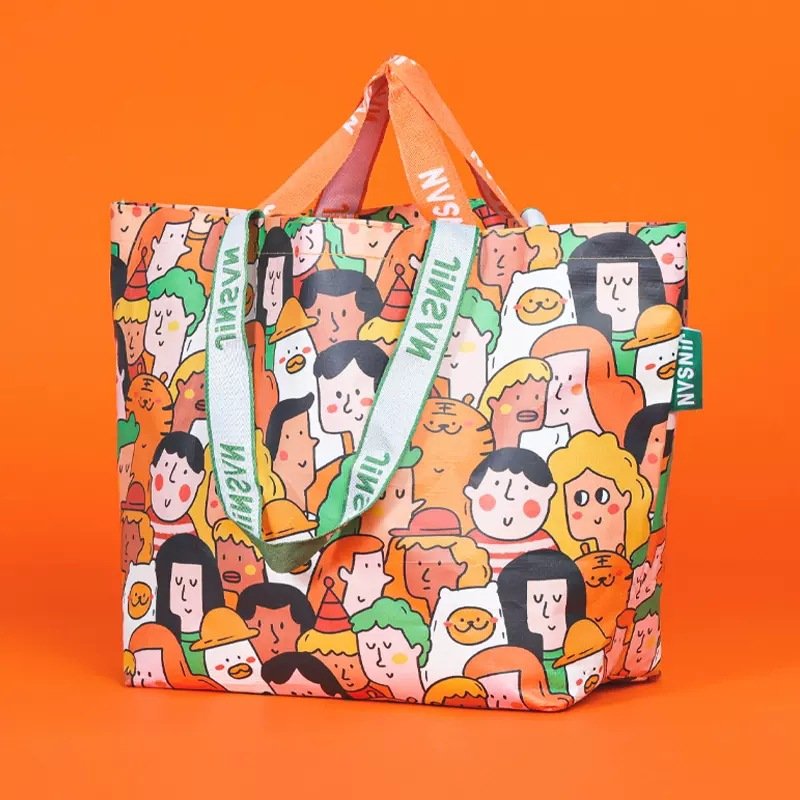 Free Stock Sample Hot Sale Custom Printed PP Woven Tote Bags Recycle Reusable Waterproof Shopping Bag