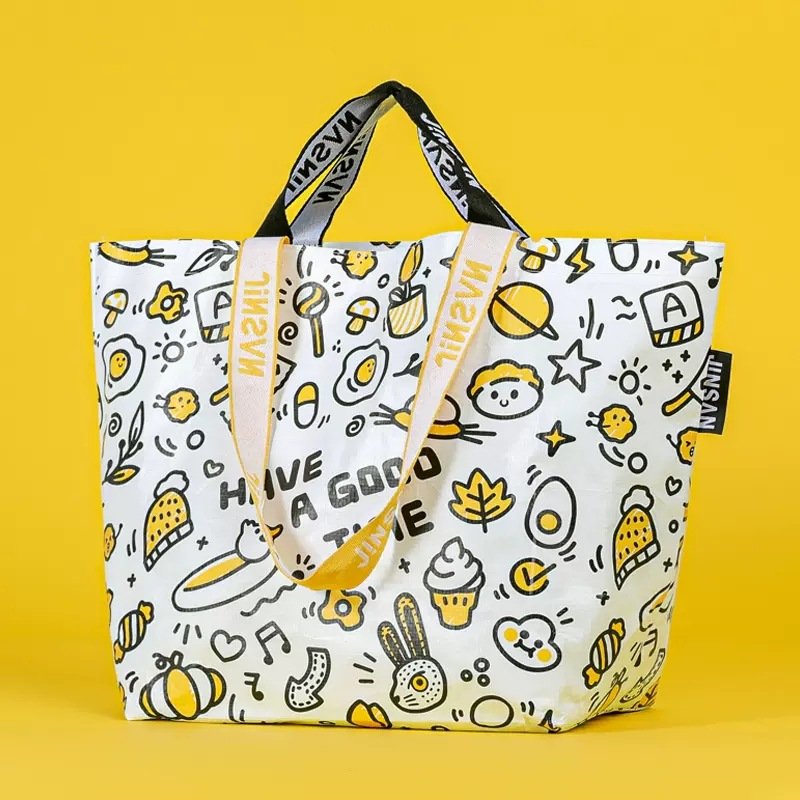 Free Stock Sample Hot Sale Custom Printed PP Woven Tote Bags Recycle Reusable Waterproof Shopping Bag