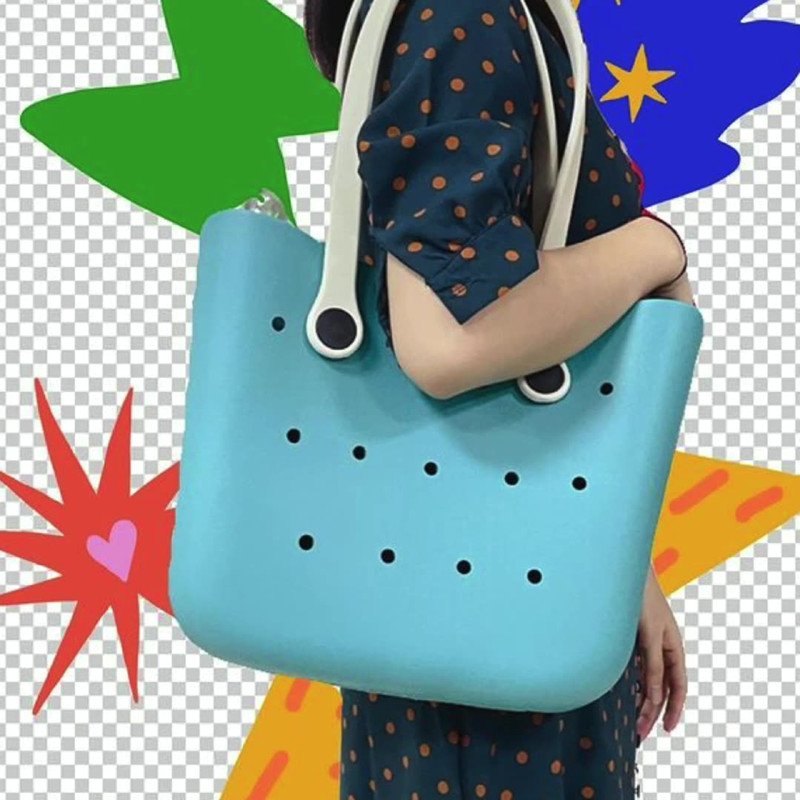 Hot Sell Sugar Fruit Color Waterproof Hand Bag Customized Summer Rubber Shopping Fashion EVA Silicone Beach bag