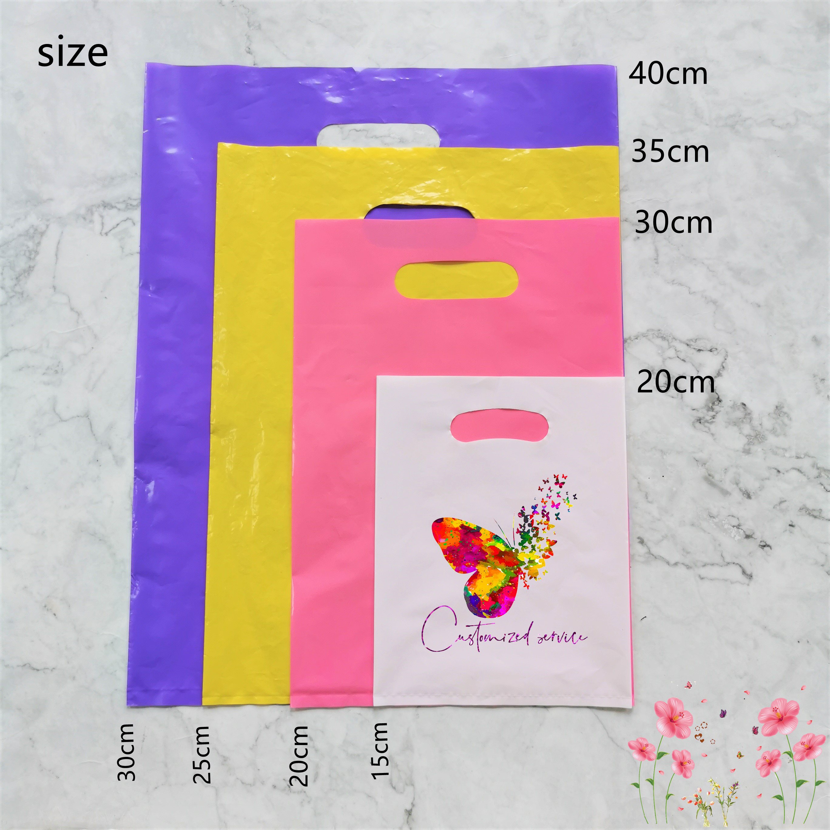 new plastic hand bag wholesale private label shopping gift plastic bag OEM eyelashes plastic bags with logo