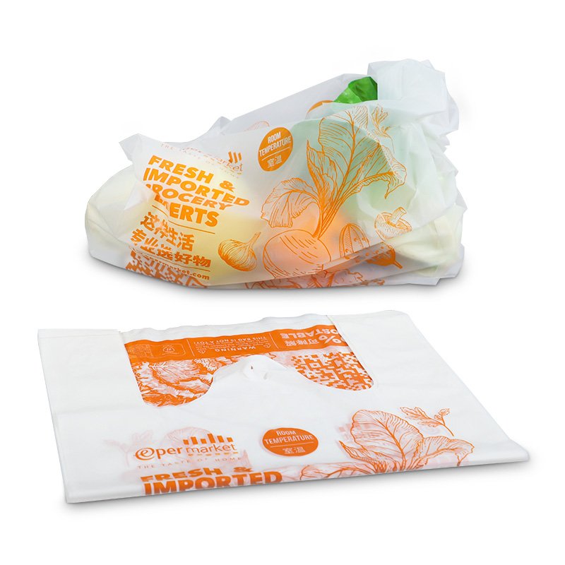 customized die cut shopping handle bags biodegradable environmental compactor bag plastic shopping bag with loop handle