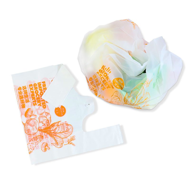 customized die cut shopping handle bags biodegradable environmental compactor bag plastic shopping bag with loop handle