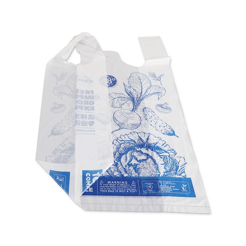 customized die cut shopping handle bags biodegradable environmental compactor bag plastic shopping bag with loop handle