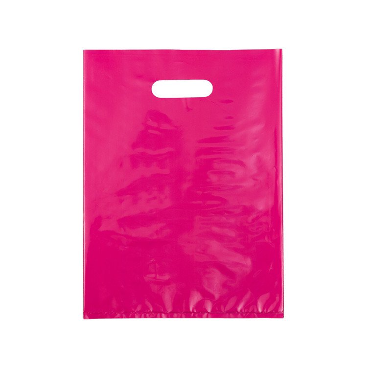 Factory Custom Logo Design Printed Biodegradable LDPE Clothes Reusable Die Cut Poly handle Recycle Plastic Handle Shopping Bag