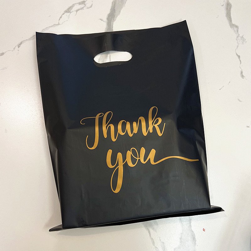 Factory Custom Logo Design Printed Biodegradable LDPE Clothes Reusable Die Cut Poly handle Recycle Plastic Handle Shopping Bag