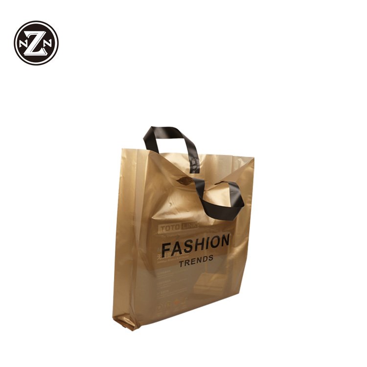 guangzhou manufacturer supplies pe plastic soft loop handle carrier shopping bags with custom printed logo designs