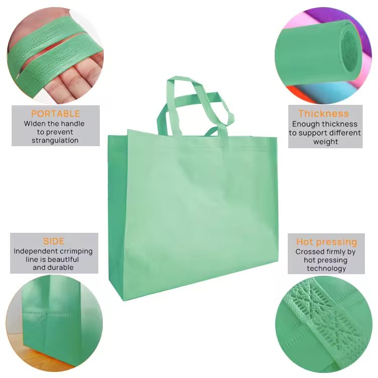 Custom Reusable Tote Bag Shopping Bag Recycled Eco-Friendly Full Color Non Woven Tote Bag
