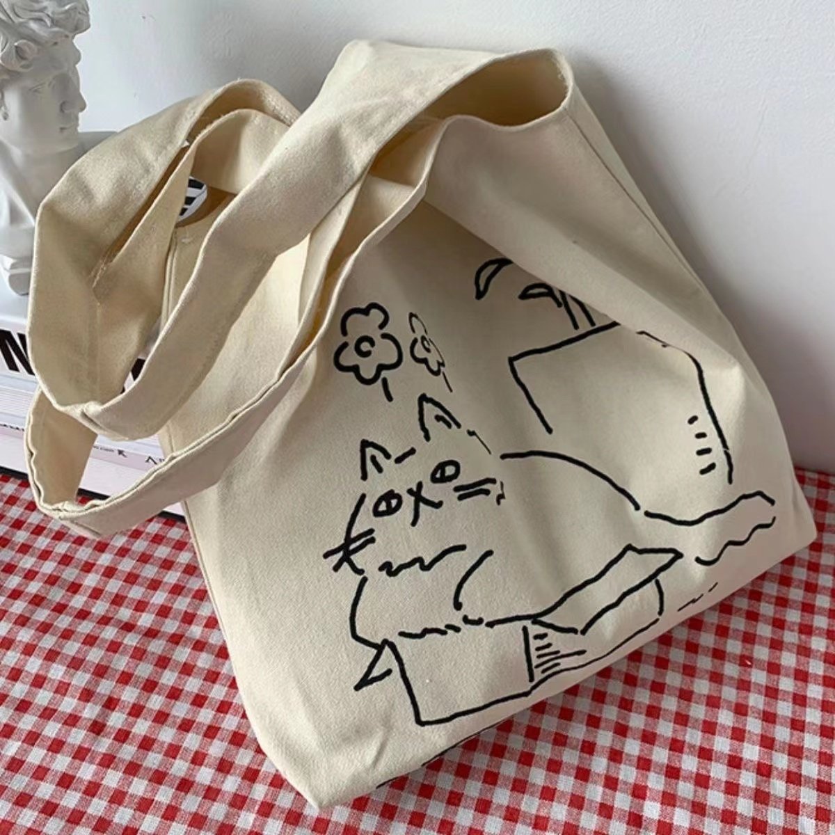 huahao customised Women Canvass Solid color Tote Shopping Casual Cloth shoulder cotton bag With zipper For Girls Ladies Shopper