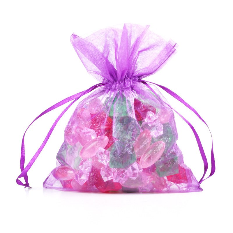 Personalized Cotton Organza Mesh Jewelry Drawstring Pouch for Holiday Gift Promotion or use as a Beach Bag