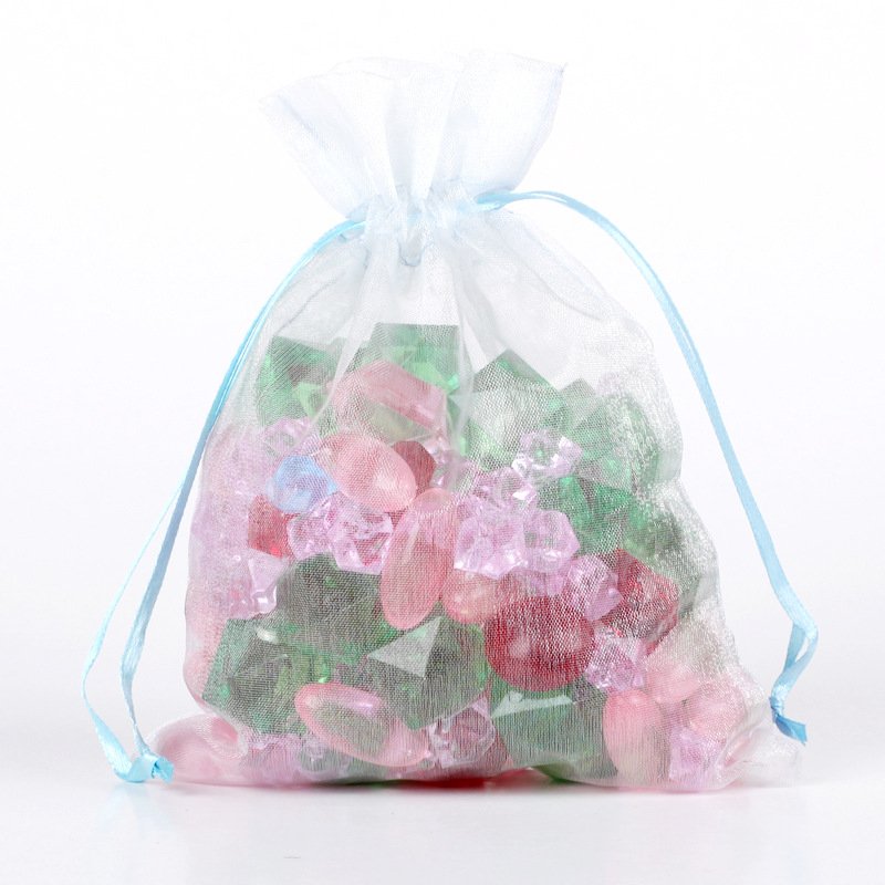 Personalized Cotton Organza Mesh Jewelry Drawstring Pouch for Holiday Gift Promotion or use as a Beach Bag