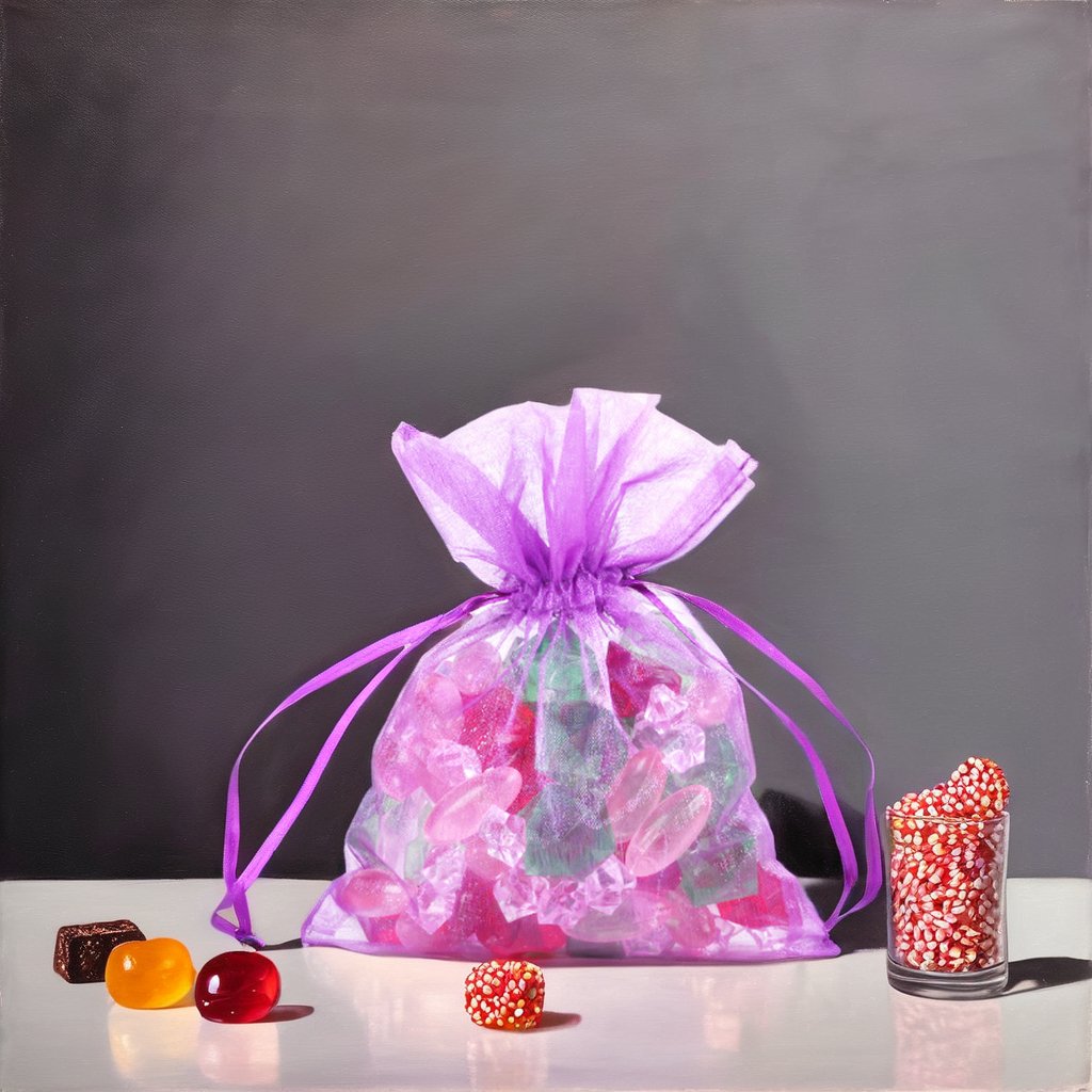 Personalized Cotton Organza Mesh Jewelry Drawstring Pouch for Holiday Gift Promotion or use as a Beach Bag