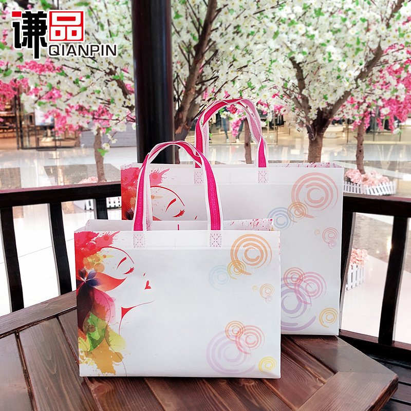 Custom Printed Eco-Friendly Foldable Non-Woven Shopping Bag New Dot Pattern Reusable Grocery Bag with Logo