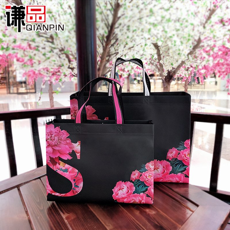 Custom Printed Eco-Friendly Foldable Non-Woven Shopping Bag New Dot Pattern Reusable Grocery Bag with Logo
