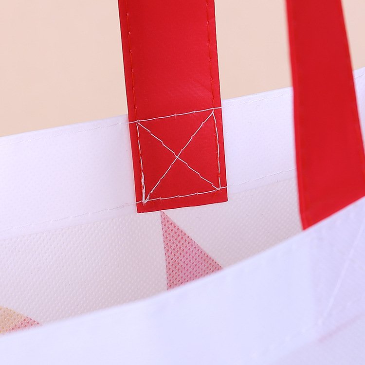 Custom Printed Eco-Friendly Foldable Non-Woven Shopping Bag New Dot Pattern Reusable Grocery Bag with Logo