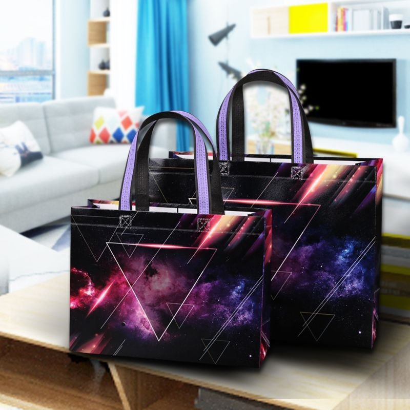 Custom Printed Eco-Friendly Foldable Non-Woven Shopping Bag New Dot Pattern Reusable Grocery Bag with Logo