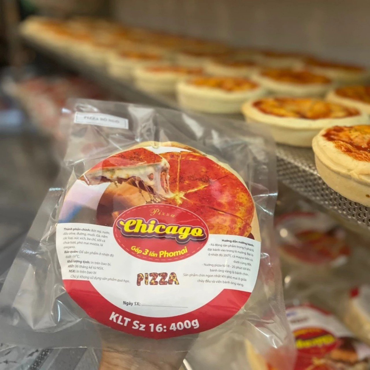 Customized Nylon vacuum plastic bag 3 sealed sides for Frozen Pizza Packaging Made in Vietnam