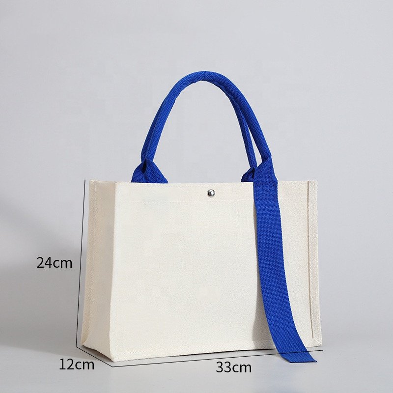 high quality durable advanced custom logo laminated cotton canvas gift waterproof party gift canvas shopping bag