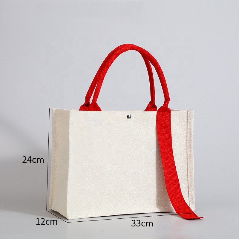 high quality durable advanced custom logo laminated cotton canvas gift waterproof party gift canvas shopping bag