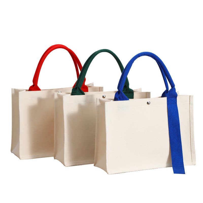 high quality durable advanced custom logo laminated cotton canvas gift waterproof party gift canvas shopping bag