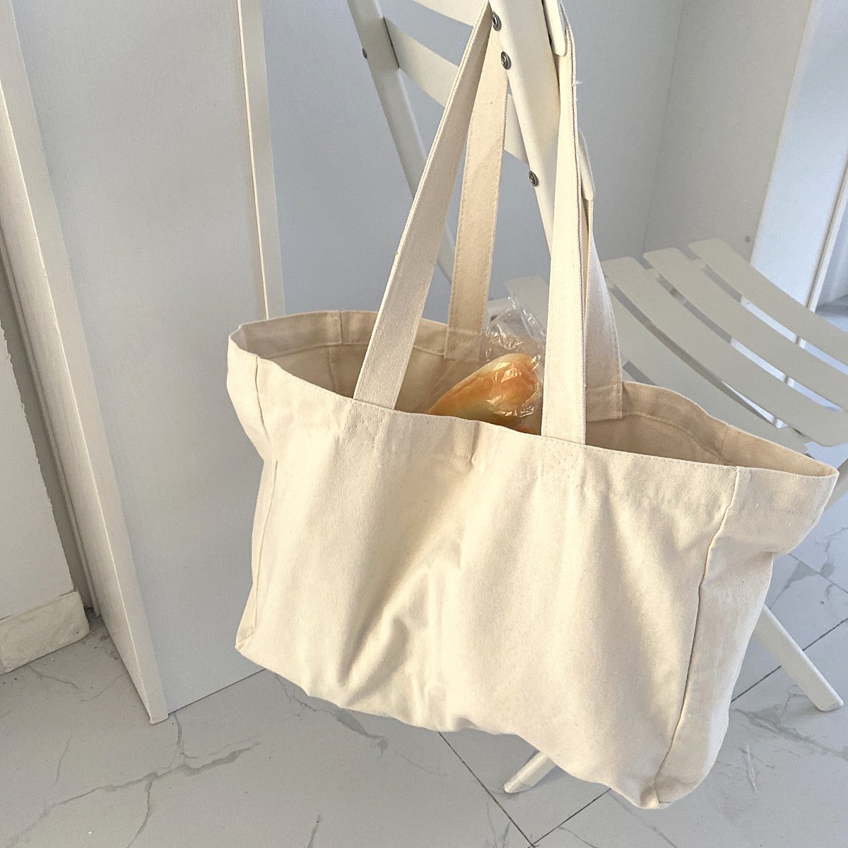 wholesale canvas large shopping bag cotton wine tote supermarket shopper storage inner bag with custom printed logo
