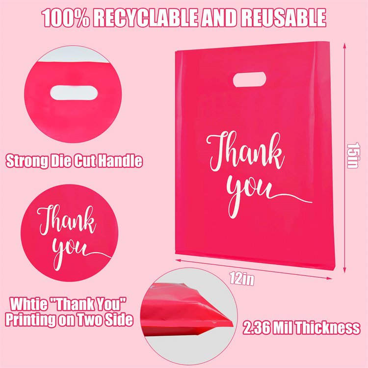 Wholesale Multiple Sizes Merchandise Thick Glossy Retail Boutique Shopping Bags with Die Cut Handles for Small Business